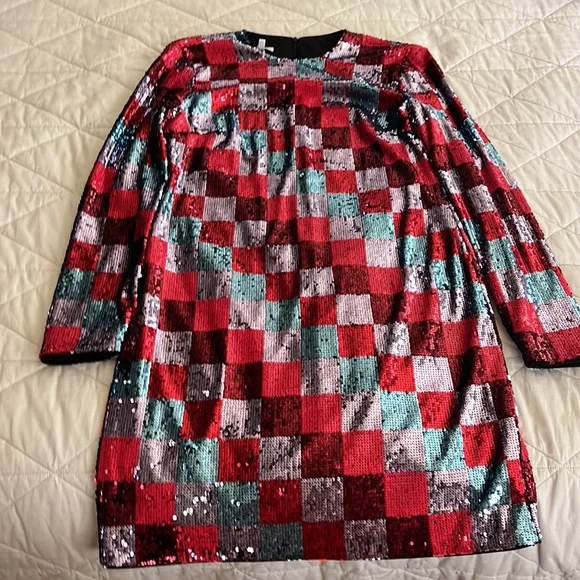 Escada Sport Deighty Checkered Sequin Dress Size 40 EU / Large USA - Picture 3 of 16